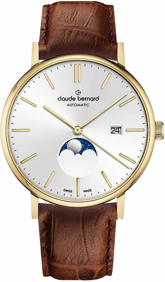 CLAUDE BERNARD Slim Line Automatic Moon Phase 80501 37J AID