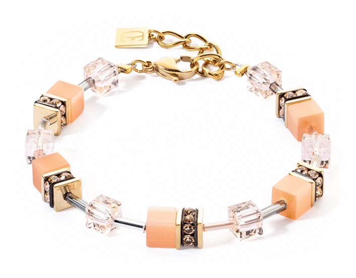 Coeur de Lion GeoCUBE® Iconic Mono Gold Bracelet Apricot Crush 4020/30-0230