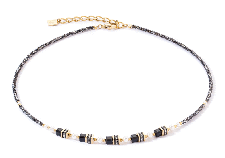 Coeur de Lion Sparkling Princess Necklace Gold-Black 4567/10-1300