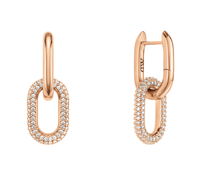 Daniel Wellington Crystal Link Earrings Rose Gold DW00400576