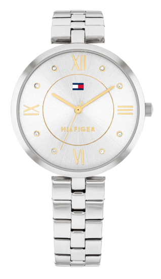 TOMMY HILFIGER SILVER-WHITE DIAL STAINLESS STEEL BRACELET WATCH 1782683