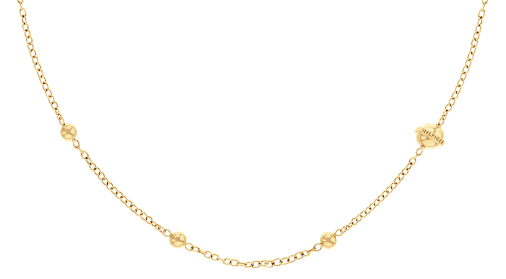 TOMMY HILFIGER METALLIC ORB GOLD-PLATED STAINLESS STEEL NECKLACE 2780817