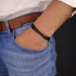  SIMPLY ELEGANT BLACK LEATHER BRACELET BY MENVARD MV1033